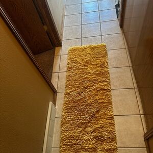 Yellow Shag Bath Rug Runner